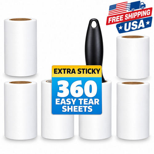 Lint roller set with - lint, handle