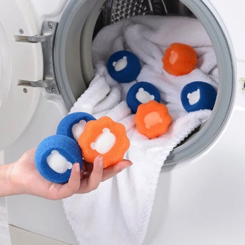 Orange pet hair remover balls - orange,