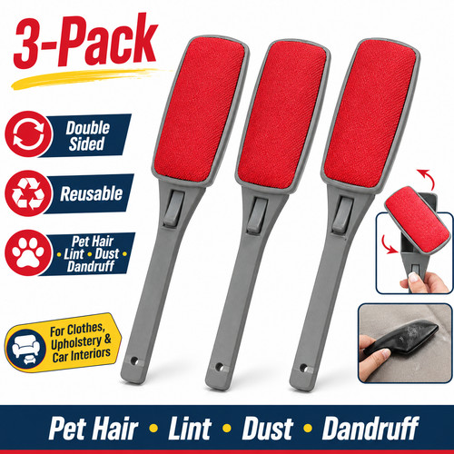 Pack double sided lint brush - 3,